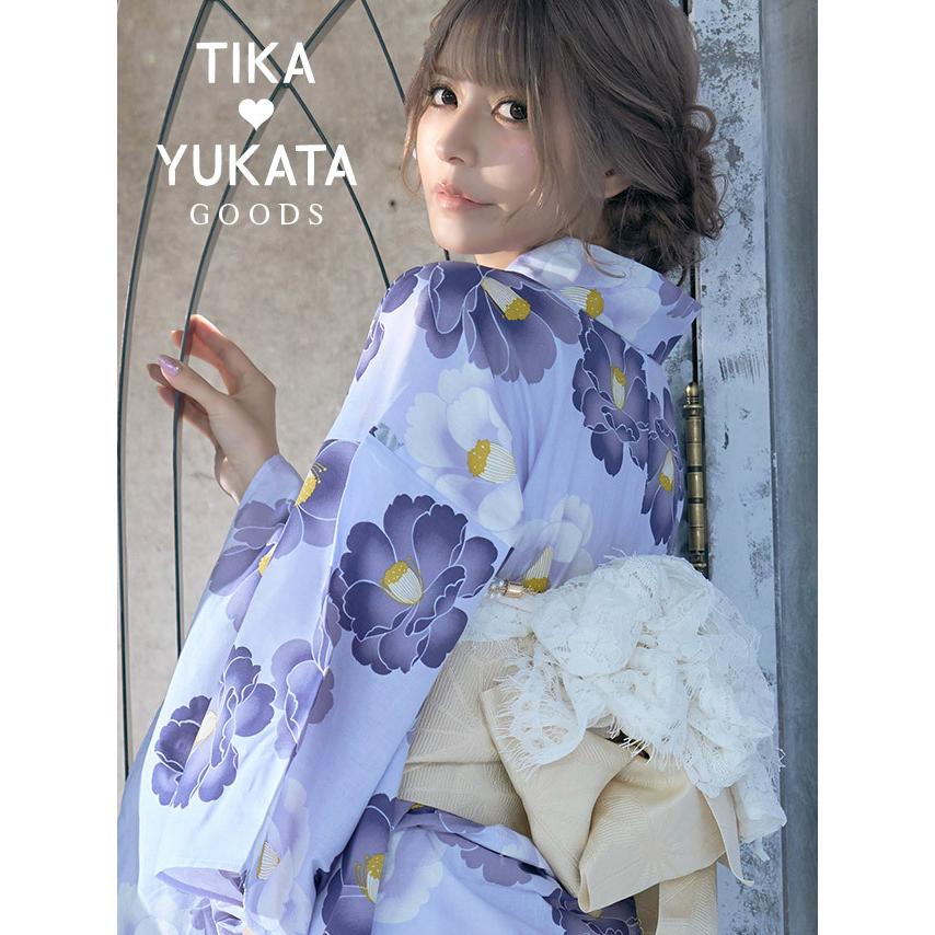 Tika ゆかた 激安 レース 兵児帯 白 黒 帯 刺繍 花柄 ホワイト