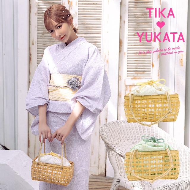 Tika 浴衣 かごバッグ バッグ パール 巾着 巾着付き カゴバッグ Tika 浴衣 かごバッグ バッグ パール 巾着 巾着付き カゴバッグ