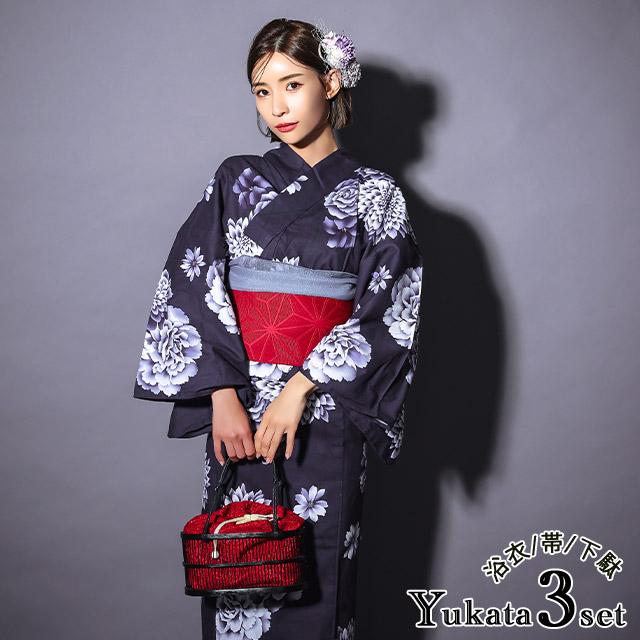 ゆかたん。様おまとめ3点セット Tika 浴衣 レディース 50代 フリーサイズ セット 20代 40代 粋