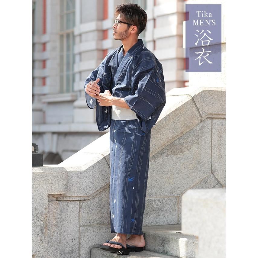 浴衣 メンズ 男性 メンズ浴衣 男性浴衣 お洒落 柄 シンプル Tika ティカ 紺地 よろけ縞 ツバメ メンズ浴衣3点セット 浴衣 造り帯 下駄 Tk Ykm19 9fsm45 ドレスショップ Tika 通販 Yahoo ショッピング