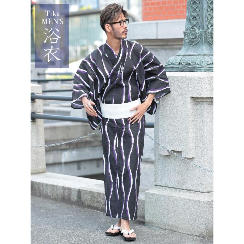 浴衣 メンズ 男性 メンズ浴衣 男性浴衣 柄 タチワキ 黒 紫 メンズゆかた 黒地 紫立涌柄 メンズ浴衣3点セット 作り帯 下駄 Tk Ykm19 9fsm52 Tika ヤフーショッピング店 通販 Yahoo ショッピング
