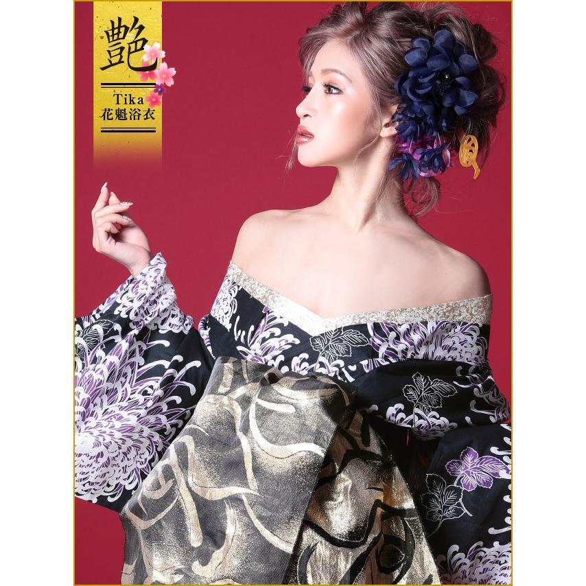 浴衣 花魁 花魁浴衣 Tika ティカ 紫乱菊 おいらん浴衣5点セット 浴衣 下駄 平帯 兵児帯 肌襦袢 女性用浴衣 レディース浴衣 Tk Yko1805set ドレスショップ Tika 通販 Yahoo ショッピング