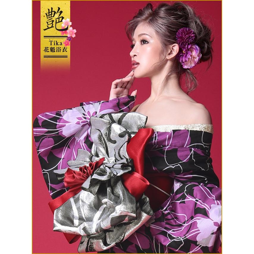 浴衣 花魁 花魁浴衣 Tika ティカ 紫百合 おいらん浴衣5点セット 浴衣 下駄 平帯 兵児帯 肌襦袢 女性用浴衣 レディース浴衣 Tk Yko1808set ドレスショップ Tika 通販 Yahoo ショッピング