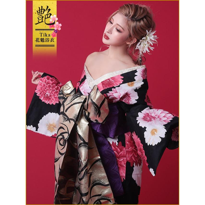 限定製作 浴衣 花魁 5点セット 浴衣 下駄 平帯 兵児帯 肌襦袢 花魁セット ピンク 黒 牡丹柄 人気ブランドを Www Doctor Plan Com