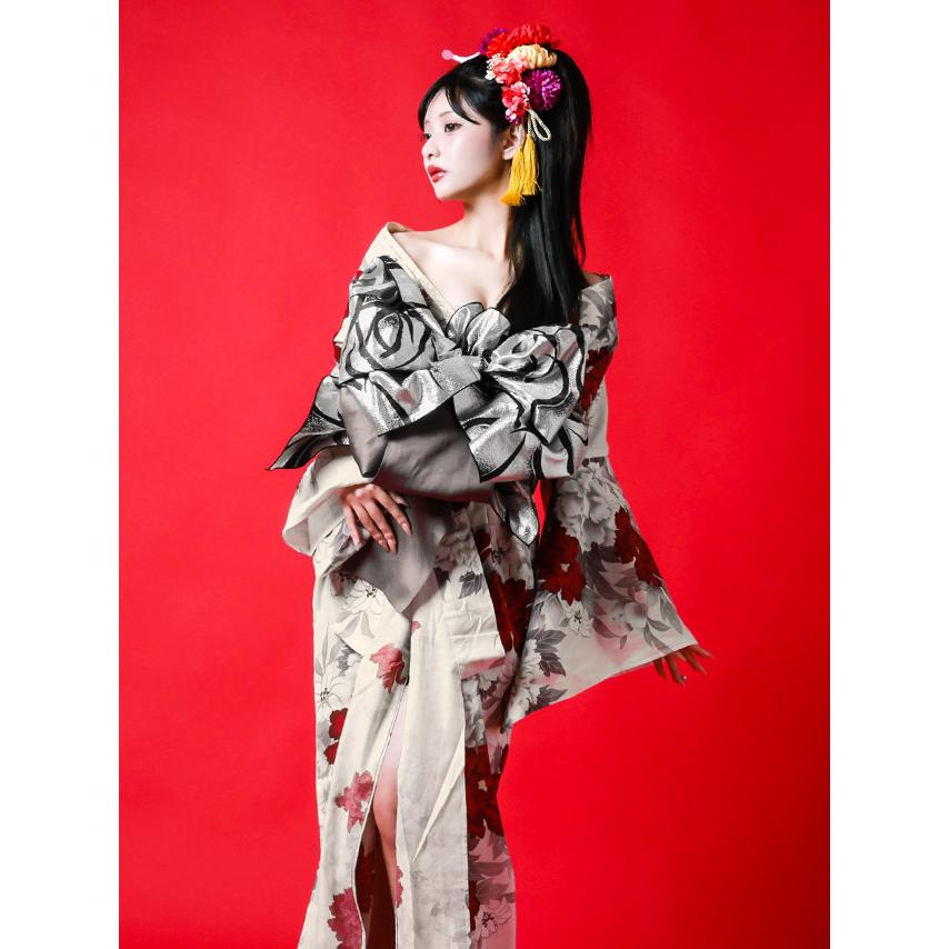 Tika（ティカ） 花魁浴衣 浴衣セット 浴衣レディース 2way 紅白 牡丹柄