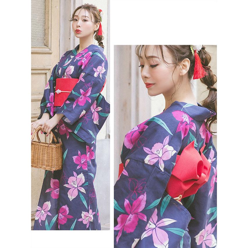 Tika 浴衣 レディース セット ゆかた 激安 レトロ 3点セット