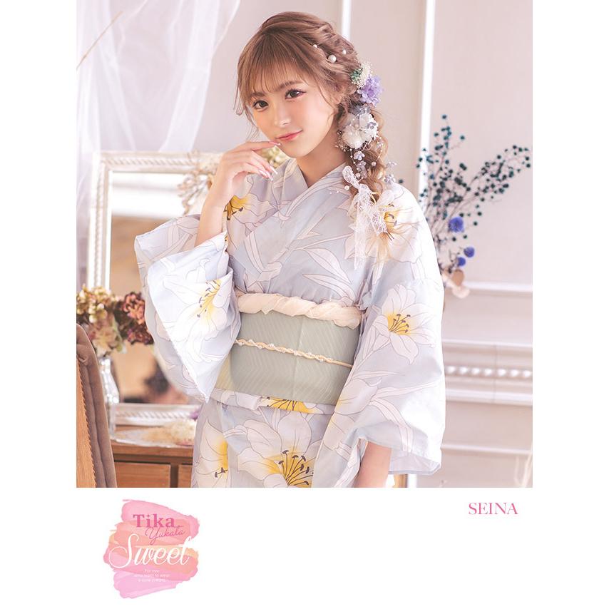 浴衣 Ｒちゃん着用 作り帯 ヘアアクセ 扇子 4点セット 即日発送可能 ilililたおやか地雷ちゃん着物風セーラーセットアップ 全1色
