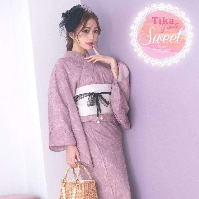 Tika 浴衣 レディース セット レース 20代 30代 フリーサイズ 40