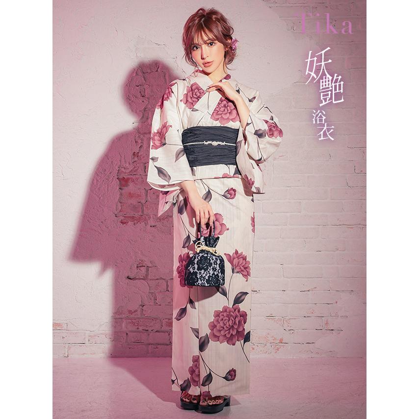 Tika（ティカ） ゆかた 激安 レディース 3点セット レトロ 女性 花柄