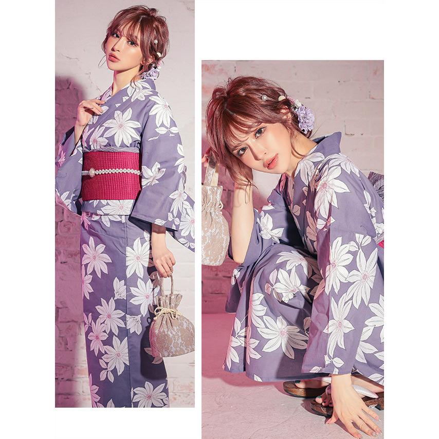 Tika ゆかた 激安 浴衣 レディース 3点セット レトロ 女性 花柄