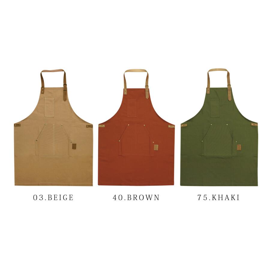 キャンバス ワーク エプロン キッチン ガーデニング フェイクレザー 切替 カラー デザイン ユニセックス ヴィンテージ 花屋 |  | 07