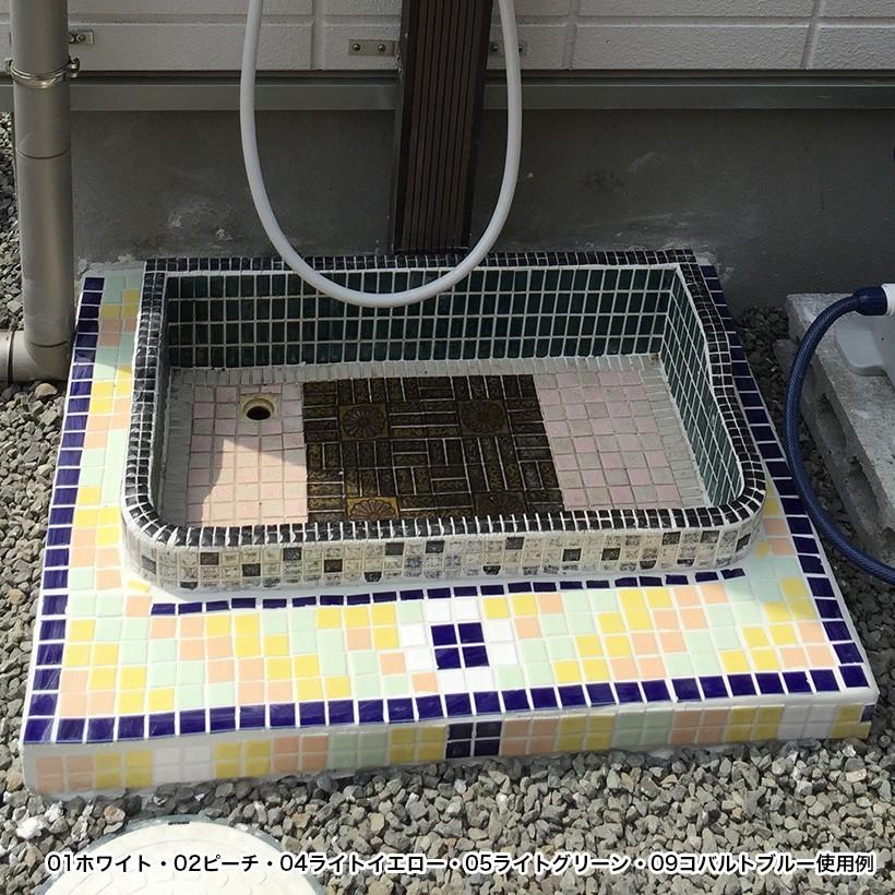磁器タイル　ホワイト　裏ネット張り　DIY モザイクタイル DIY 陶器 六角形 裏ネット張り 青色×白色 ブルー