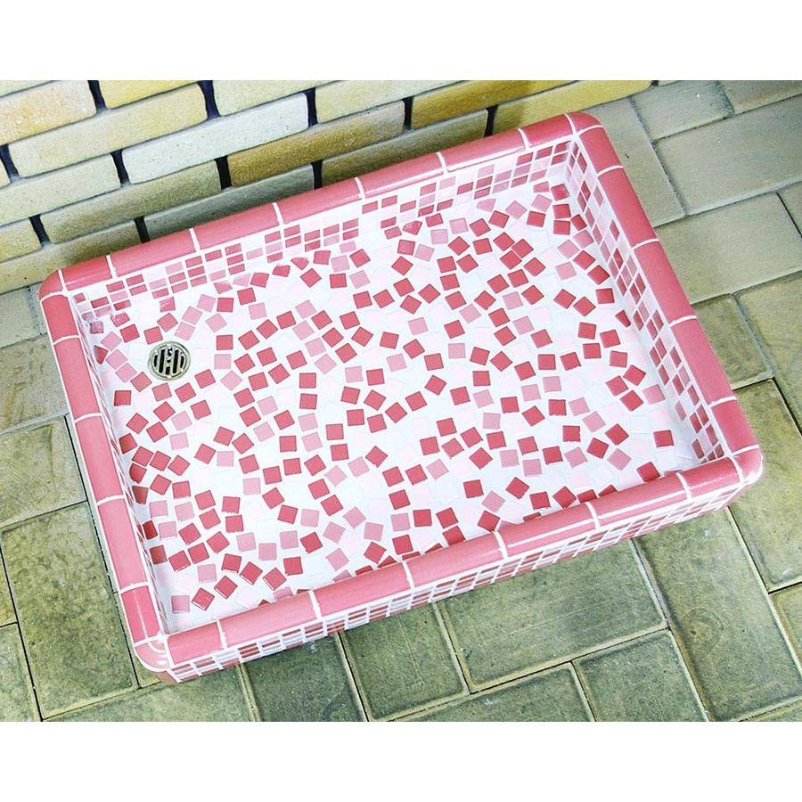 タイル ガーデンシンク　 　ピンク系 タイル ガーデンシンク ピンク系