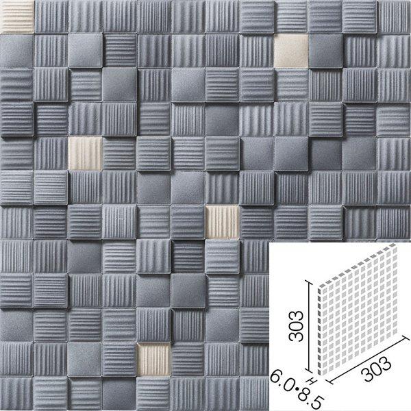 エコカラットプラス　ラグジュアリーモザイクII　25角ネット張り　ブルーグレー　タイル(6ケース)　LIXIL　LUX12　ECP-25NET　INAX