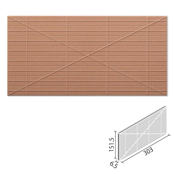 エコカラットプラス　リネエ　303×151角平(レリーフA)　ECP-315　LIXIL　テラコッタ　タイル(8ケース)　INAX　LNE3A