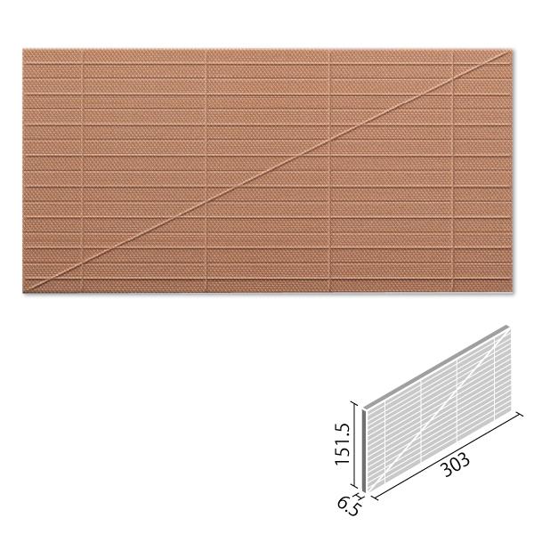 エコカラットプラス　リネエ　303×151角平(レリーフC)　ECP-315　INAX　LNE3C　テラコッタ　LIXIL　タイル(8ケース)