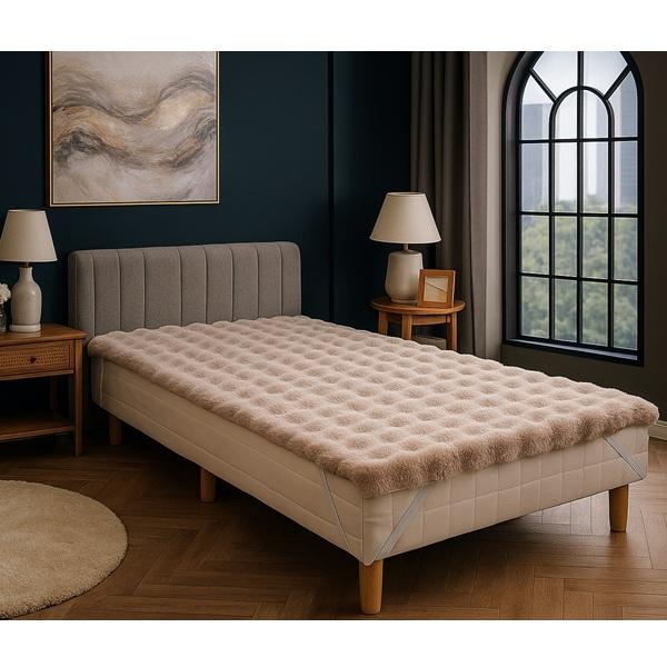 リードカキノ 敷きパッド ダブル D ベッドパッド ラビットファー