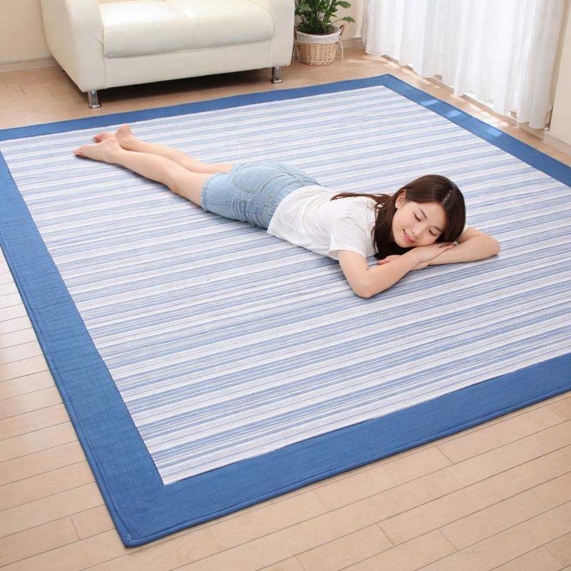 リードカキノ ラグ 綿 洗える 2畳用 200×200cm しじら織 正方形 四角