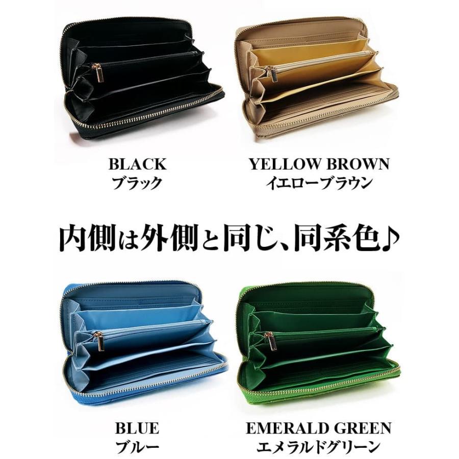 芦屋ダイヤモンド クロコダイル(ワニ)柄 ラウンドファスナー長財布 全4