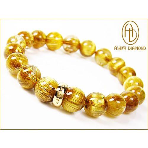 芦屋ダイヤモンド ルチルクォーツブレスレット10mm/芦屋ダイヤモンド