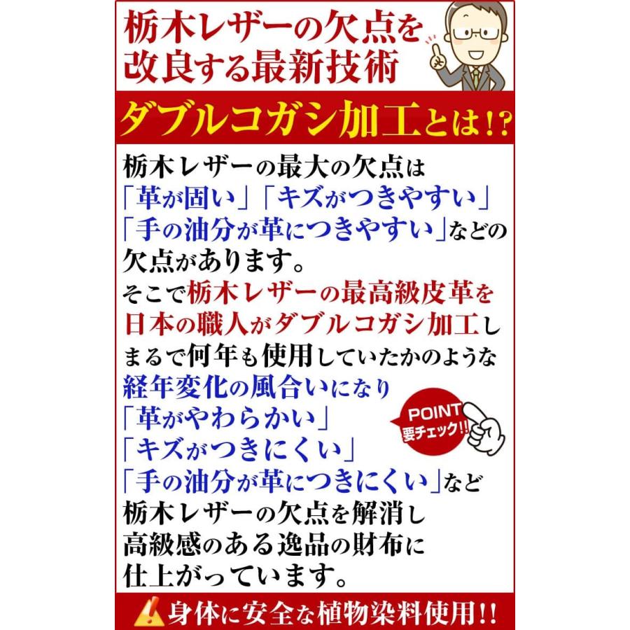 日本国産 栃木レザー ラウンドYKK製ファスナー 長財布 ダブルコガシ加工  財布 日本高度技術でキズがつきにくいナメシ加工の画像