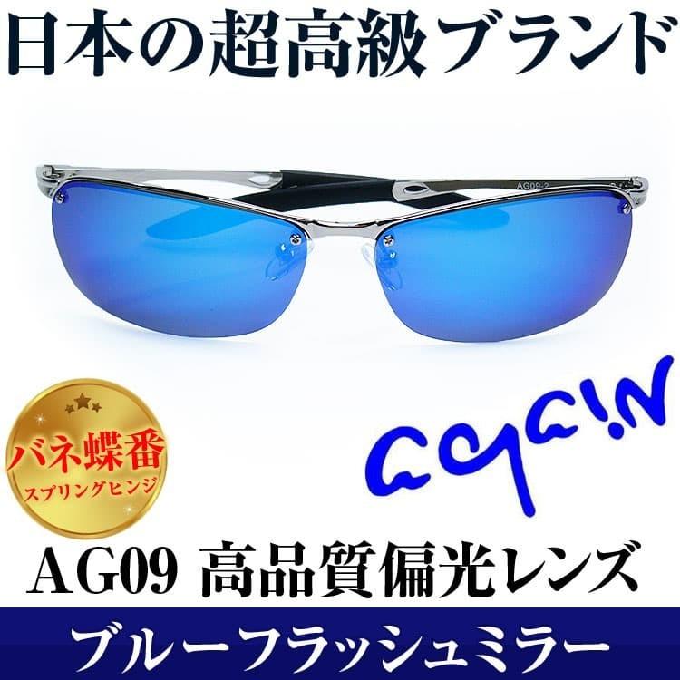 AGAIN（アゲイン） AGAIN/アゲイン正規品 偏光サングラス ブルー