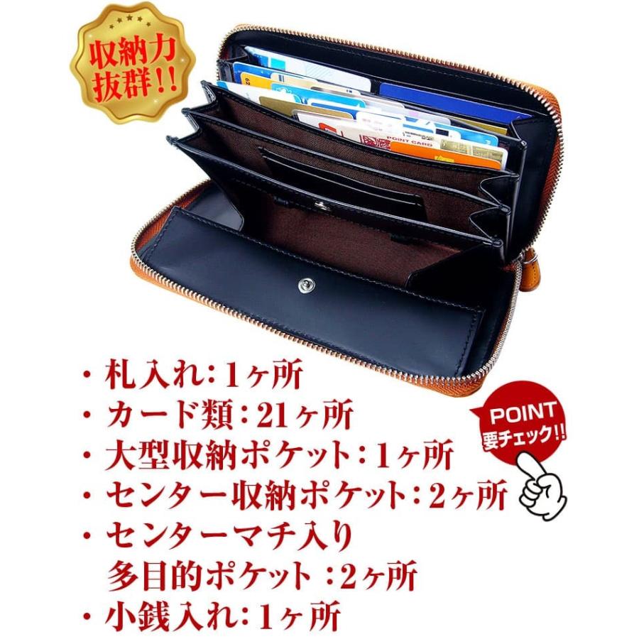 日本国産 栃木レザー コインスルー ラウンドYKK製ファスナー長財布 全7色 レディース メンズ 芦屋ダイヤモンド正規品の画像