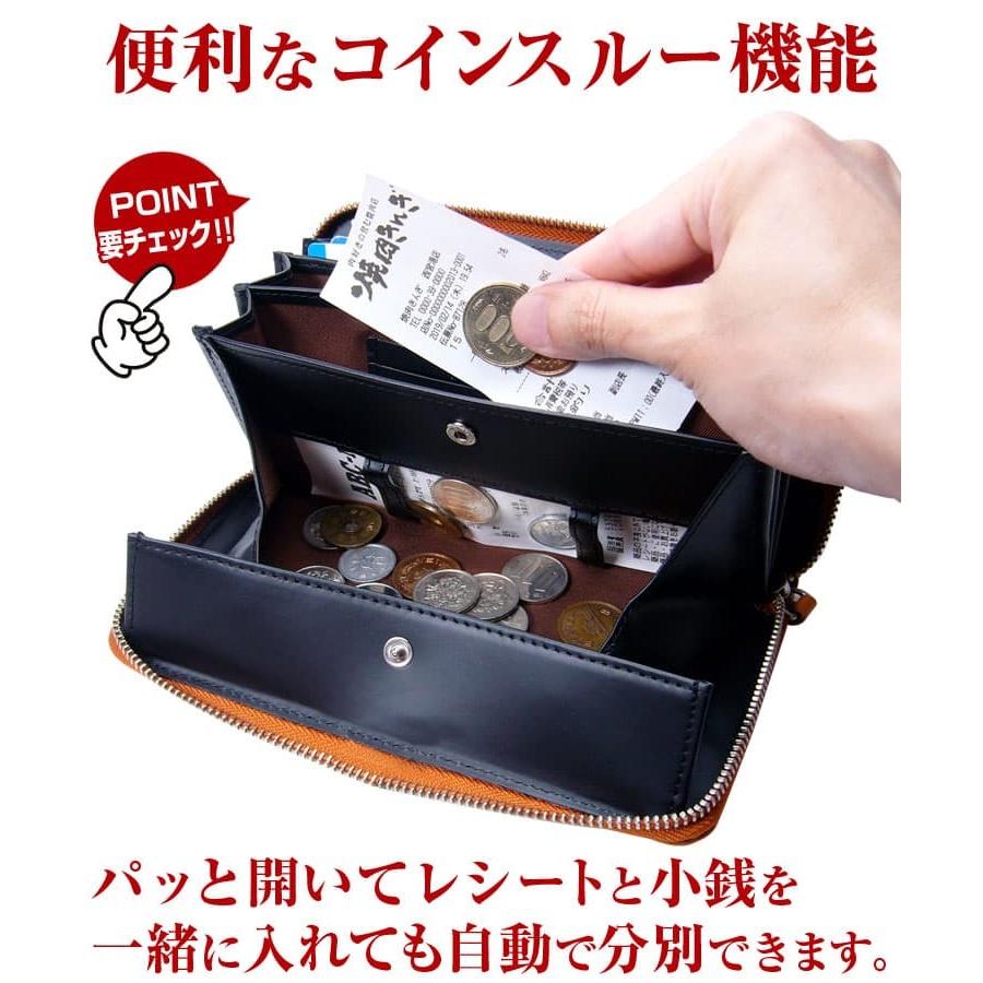 日本国産 栃木レザー コインスルー ラウンドYKK製ファスナー長財布 全7色 レディース メンズ 芦屋ダイヤモンド正規品の画像