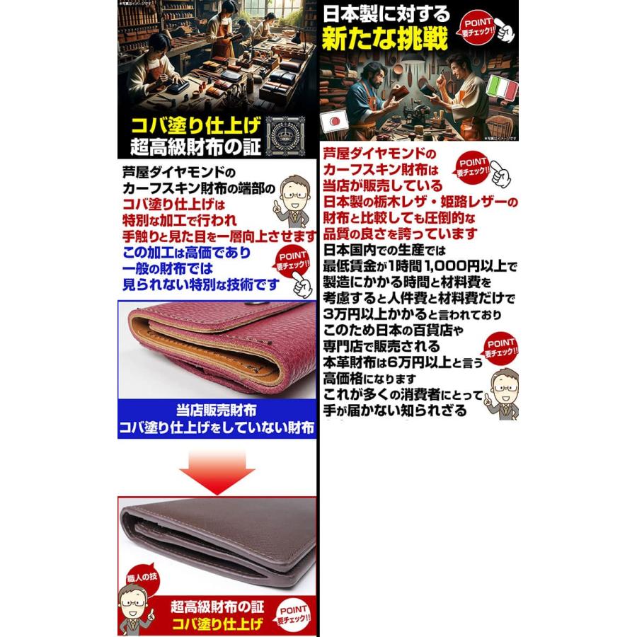 世界中の牛革品質ランキング1位 カーフスキンをイタリア有名職人が監修のハイブランド御用達縫製工場で製造された極上の財布の画像