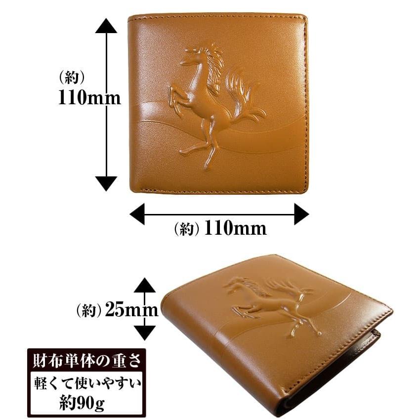 芦屋ダイヤモンド 本物の高価な馬革コードバン 2つ折り財布 跳び馬 