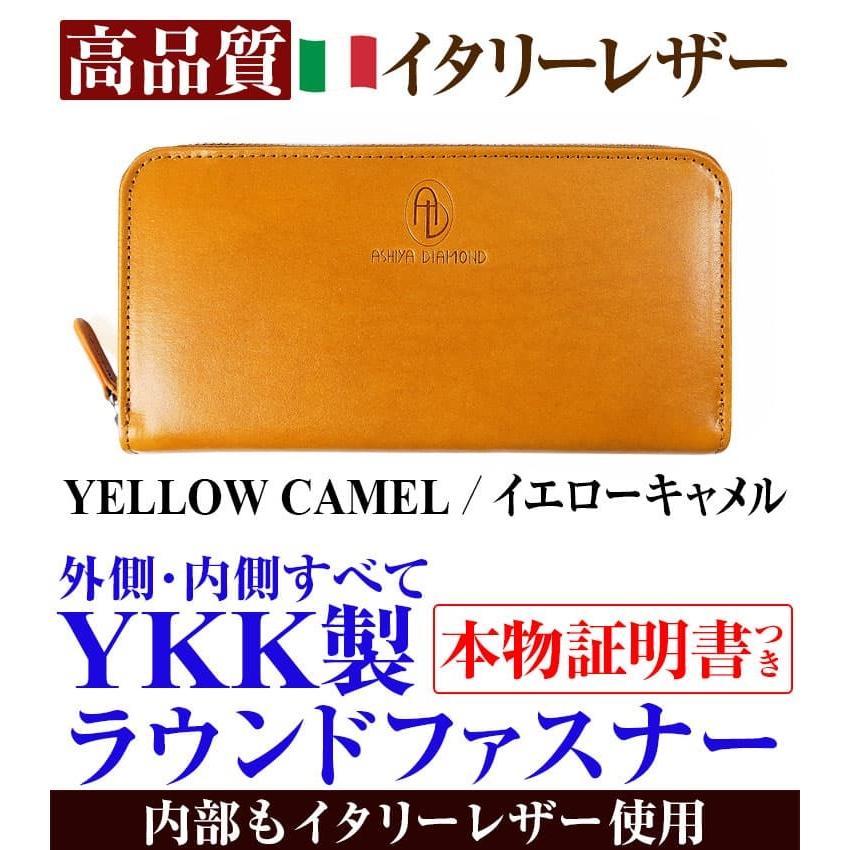 高品質 イタリーレザー YKK製ファスナー長財布 フルグレインレザー 天然植物タンニン染め メンズ レディース 芦屋ダイヤモンド正規品の画像
