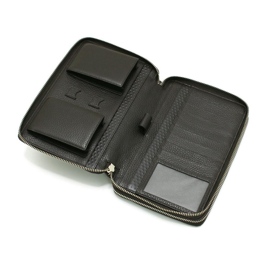 DUNHILL ダンヒル オーガナイザー L2K545B ダークブラウン ADV8 BROWN ORGANISER ラウンドファスナー メンズ 財布の画像