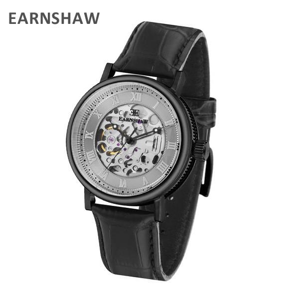 EARNSHAW アーンショウ 時計 腕時計 ES-8806-04 レザー ブラック/ブラック メンズ ウォッチ 自動巻き｜timeclub