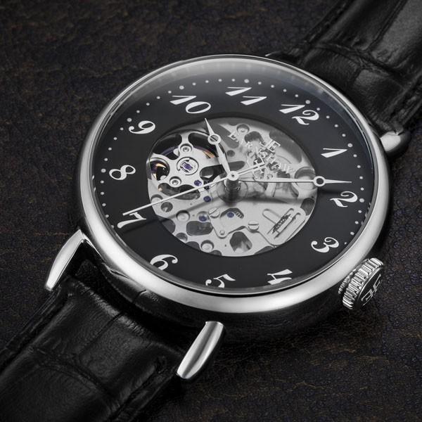【新品】EARNSHAW アーンショウ 自動巻き 腕時計 ビッグフェイス 本革 新品】EARNSHAW アーンショウ 自動巻き 腕時計 ビッグフェイス 本革