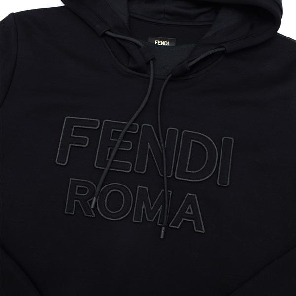 フェンディ パーカー メンズ FY1097-AI01-F0QA1 ブラック FELPA P.S. JERSEY FENDI PIPING｜timeclub｜02