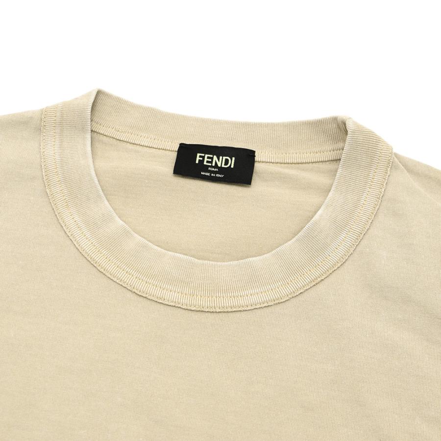 フェンディ Tシャツ FY1217-APME-F1M20 DOVE GRAY ベージュ系 メンズ FENDI WASHED COMPACT JERSEY｜timeclub｜02