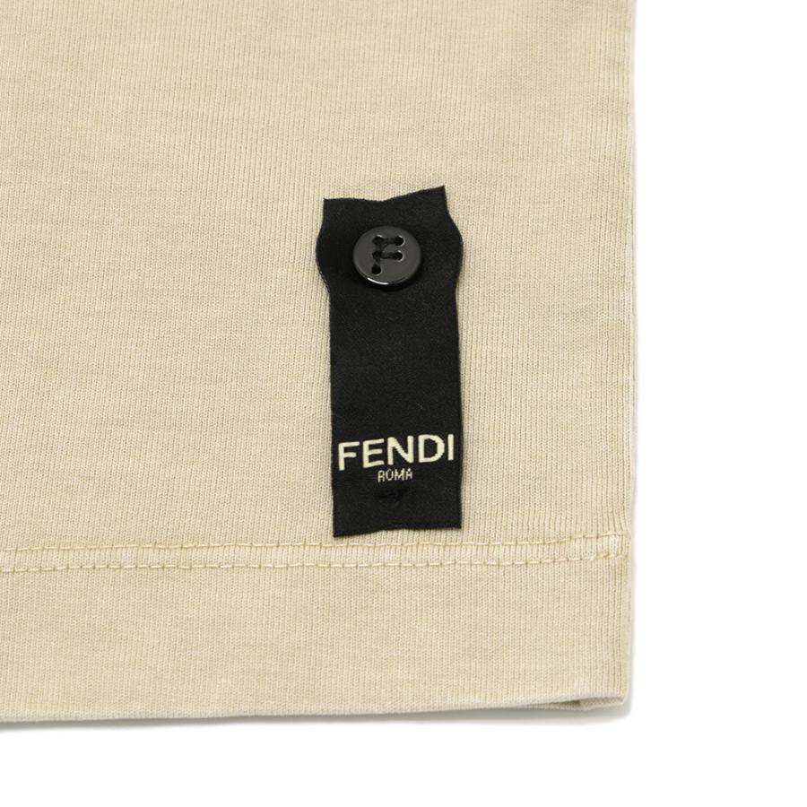 フェンディ Tシャツ FY1217-APME-F1M20 DOVE GRAY ベージュ系 メンズ FENDI WASHED COMPACT JERSEY｜timeclub｜04