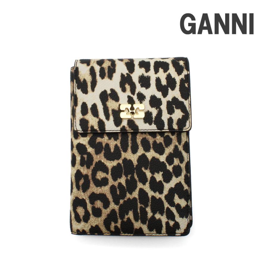 VALENTINO ヒョウ柄 ミニ財布ケース GANNI（ガニー） 二つ折り財布 B3010041-859 Travel Wallet ヒョウ柄