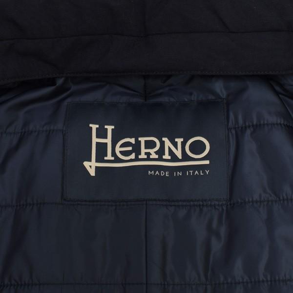 ヘルノ コート メンズ IM0189U-19199-9200 AW18 ネイビー HERNO レイヤード ジャケットの画像