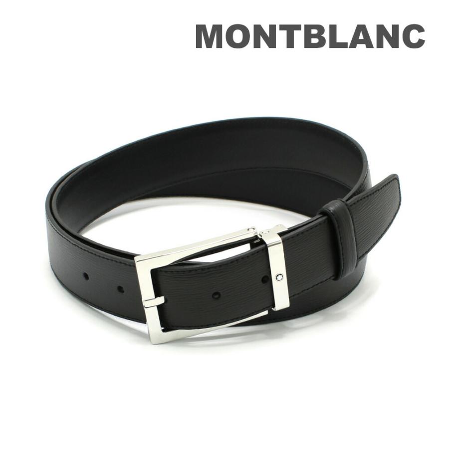 MONTBLANC レザーベルト ブラック モンブラン メンズ ベルト MB114435 ブラック レザーベルト