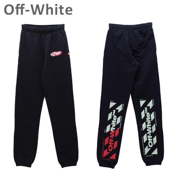 在庫処分 オフホワイト スウェットパンツ パーカー ブラック/レッド SPLIT LOGO SLIM SWEATPANTS OMCH014 S19 0030061020 Off-White
