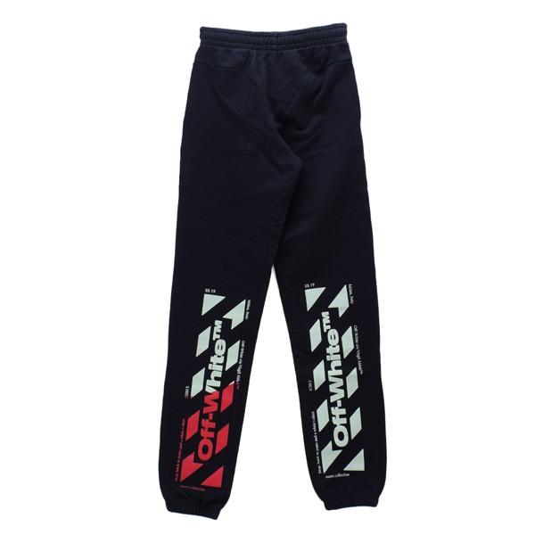 在庫処分 オフホワイト スウェットパンツ パーカー ブラック/レッド SPLIT LOGO SLIM SWEATPANTS OMCH014 S19  0030061020 Off-White