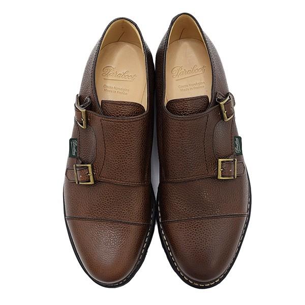 パラブーツ ウィリアム ブラウン 981435 Paraboot WILLIAM NOIRE-GR EBENE メンズ ダブルモンク シューズ 靴 9814-35の画像