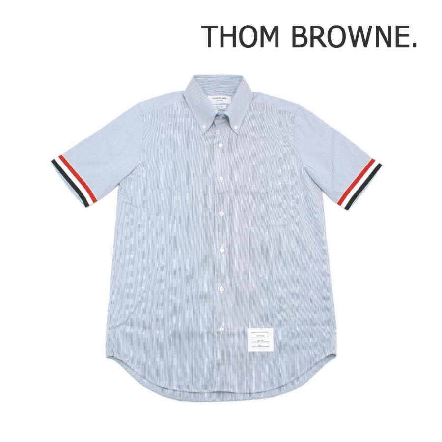 トムブラウン 半袖シャツ MWS252A 06272 415 ネイビー ストライプ ボタンダウン THOM BROWNE メンズ