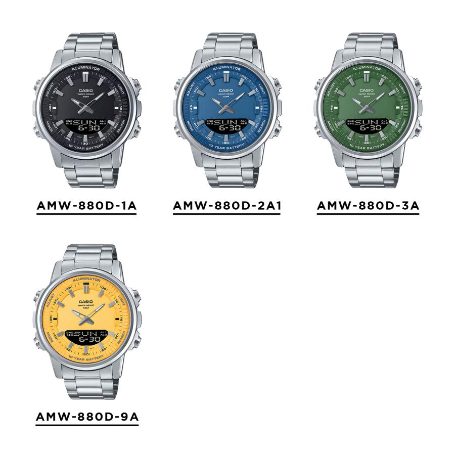 CASIO STANDARD MEN カシオ AMW-880D 腕時計 時計 ブランド メンズ レディース チープカシオ チプカシ アナデジ 日付 防水 日本未発売 ギフト プレゼントの画像