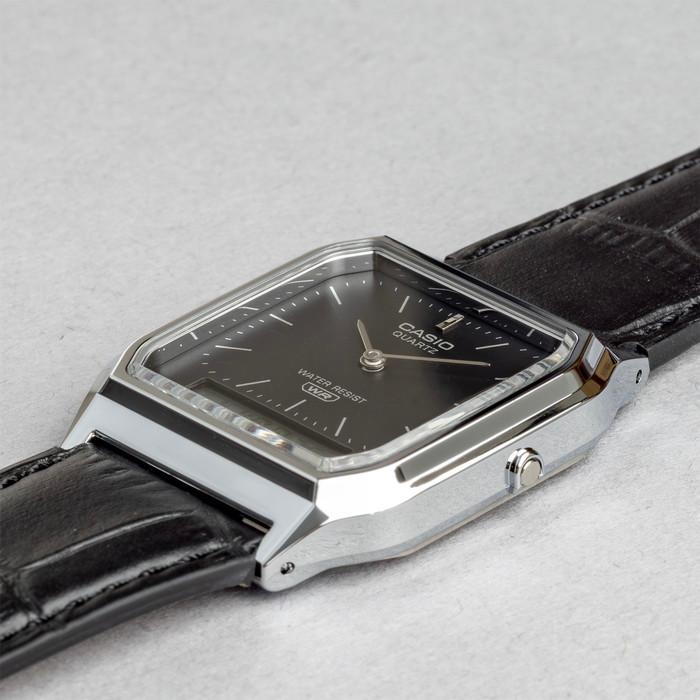 CASIO STANDARD MEN カシオ AQ-230EL 腕時計 時計 ブランド メンズ レディース チープカシオ チプカシ アナデジ 日付 レザー 皮ベルト 角型 ギフト プレゼントの画像