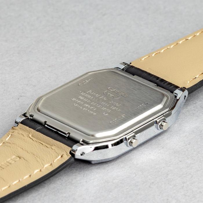 CASIO STANDARD MEN カシオ AQ-230EL 腕時計 時計 ブランド メンズ レディース チープカシオ チプカシ アナデジ 日付 レザー 皮ベルト 角型 ギフト プレゼントの画像