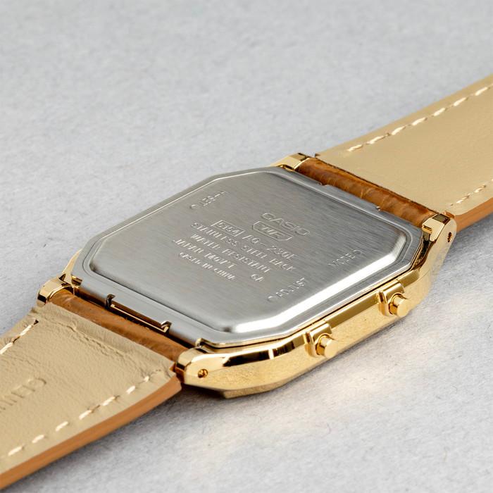 CASIO STANDARD MEN カシオ AQ-230EL 腕時計 時計 ブランド メンズ レディース チープカシオ チプカシ アナデジ 日付 レザー 皮ベルト 角型 ギフト プレゼントの画像