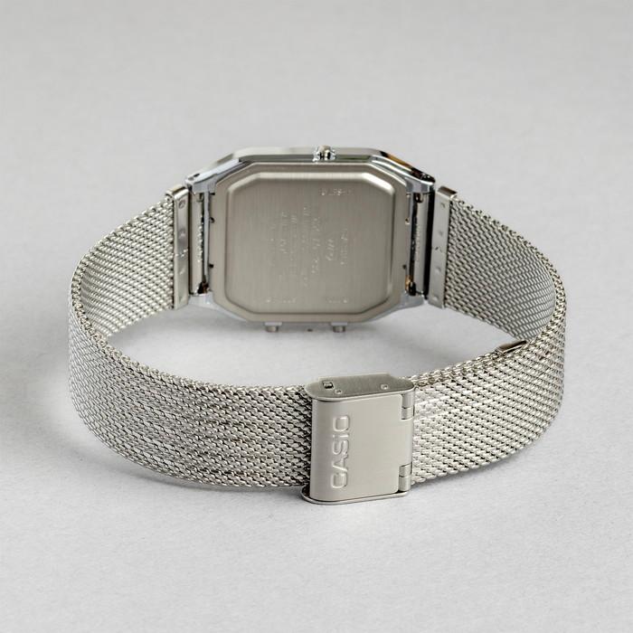 CASIO STANDARD MEN カシオ AQ-230EM 腕時計 時計 ブランド メンズ レディース 男子 チープカシオ チプカシ アナデジ 日付 メッシュ 角型 ギフト プレゼントの画像