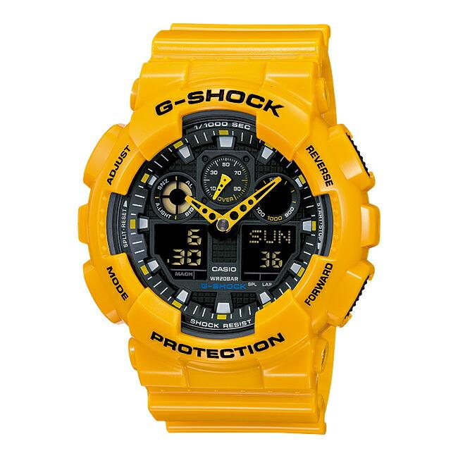新品電池交換済みCASIO G-SHOCK レアカラー GA-100A イエロー G-SHOCK CASIO カシオ Gショック GA-100A-9A 腕時計 時計 ブランド